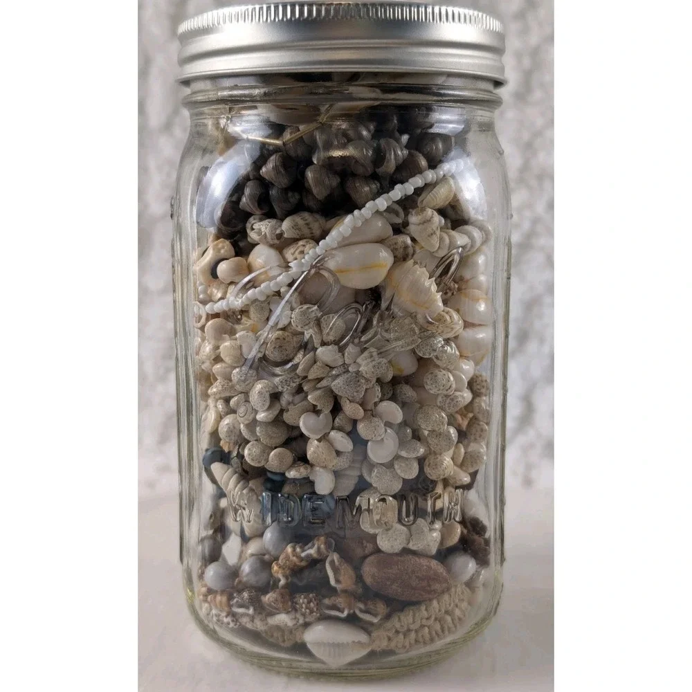 32 Oz Shell Jewelry Mystery Jar Wearable Seashell Necklaces Bracelets Mixed Lot